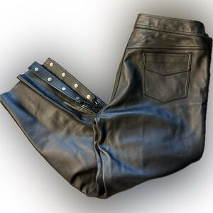 Joe Rocket Black Leather Motorcycle Pants
